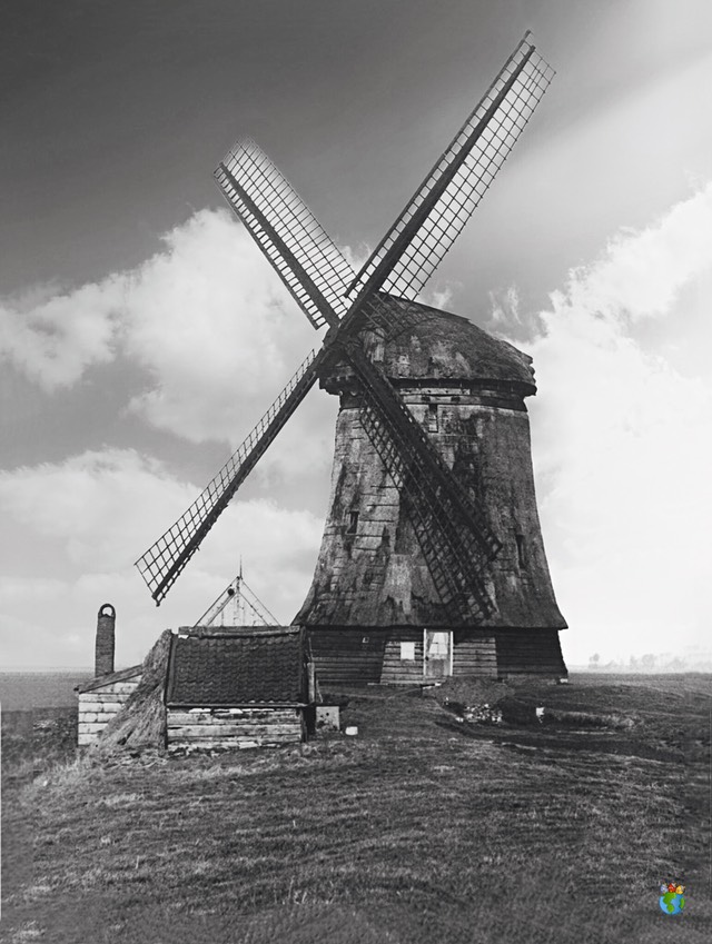 1.Schermer Molens - Noordervaart - Poldermolen D  3.02 - Zwart Wit - High Res