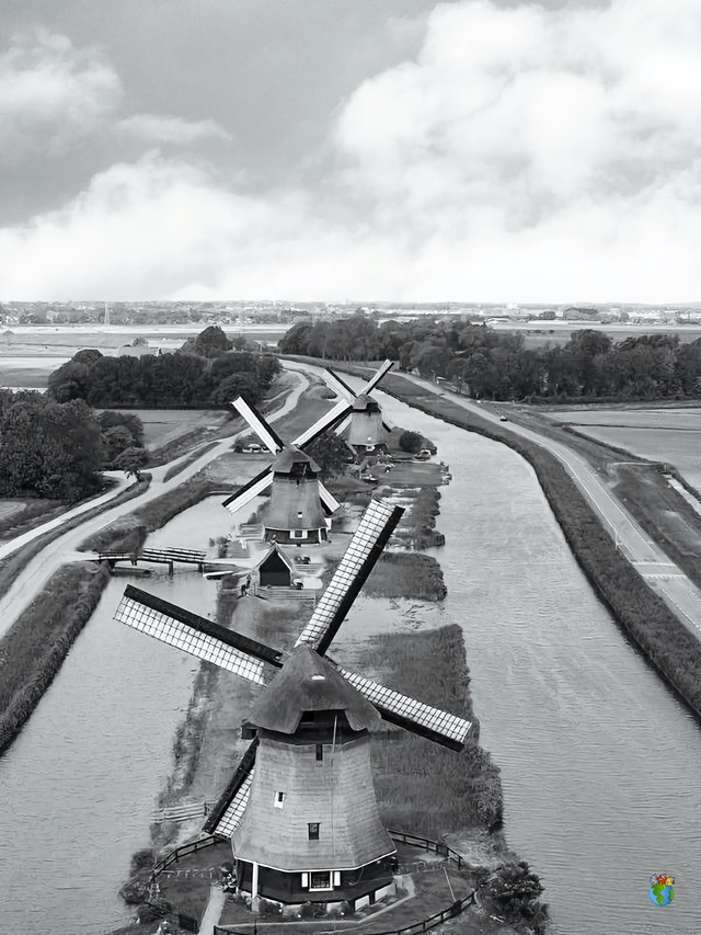 1.Schermer Molens - Strijkmolens - Groep I, K en L - Rustenburg  01 - Zwart Wit