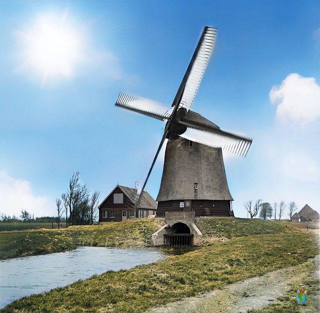 2.Schermer Molens - Noordervaart - Poldermolen O  1.05 - 1.04-Ingekleurd - High Res