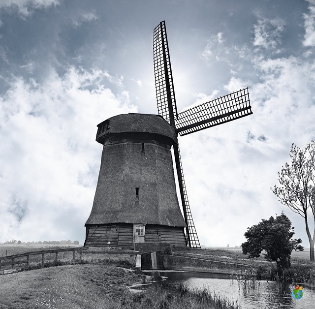3.Schermer Molens - Noordervaart - Poldermolen O  2.01 - Zwart Wit - High Res
