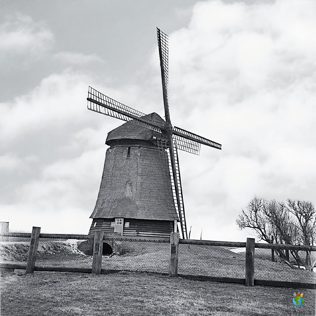 3.Schermer Molens - Noordervaart - Poldermolen D  2.02 - Zwart Wit - High Res
