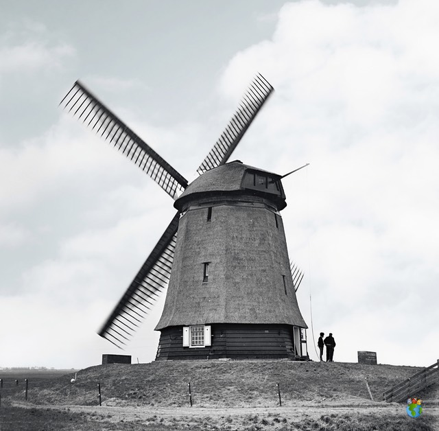 5.Schermer Molens - Noordervaart - Poldermolen O  3.02 - Zwart Wit - High Res