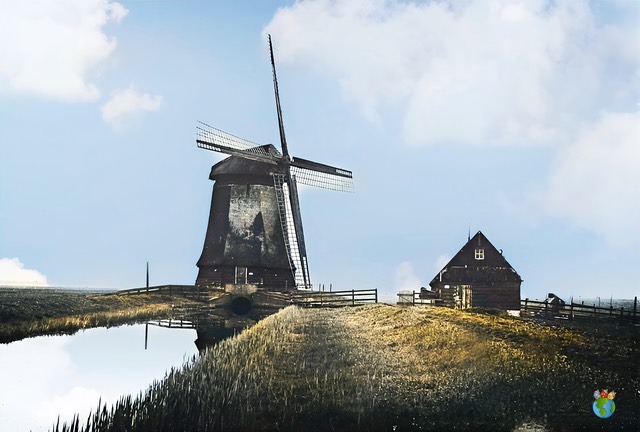8.Schermer Molens - Noordervaart - Poldermolen O  4.04 - 4.03-Ingekleurd - High Res