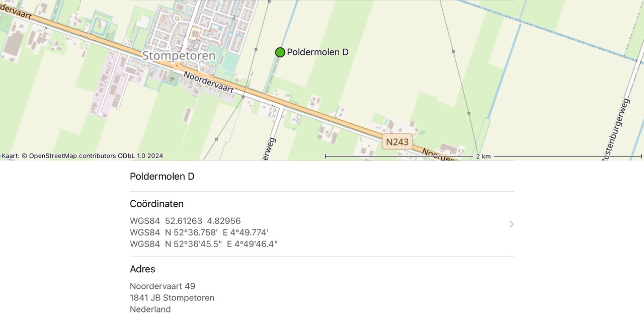 Molens ten Noorden van de Noordervaart - Stompetoren - Poldermolen D