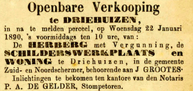 Openbare verkoop Vriendschap in 1884