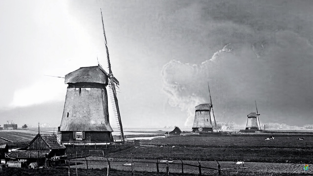 Schermer Molens - Noorderring - Ondermolen K  30  - Zwart:Wit - High Res